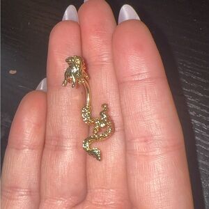 Gold Dragon Belly Ring Navel Jewelry